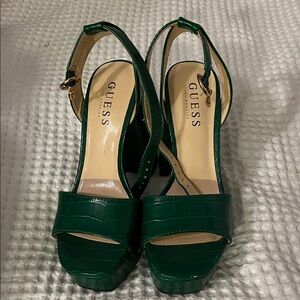 Guess Emerald Green Heeled Sandals